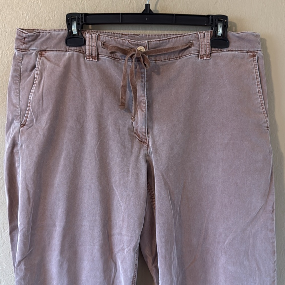 J Jill Women’s Wide Leg Cropped Pants/ Capris washed brown size 14 - Picture 3 of 16